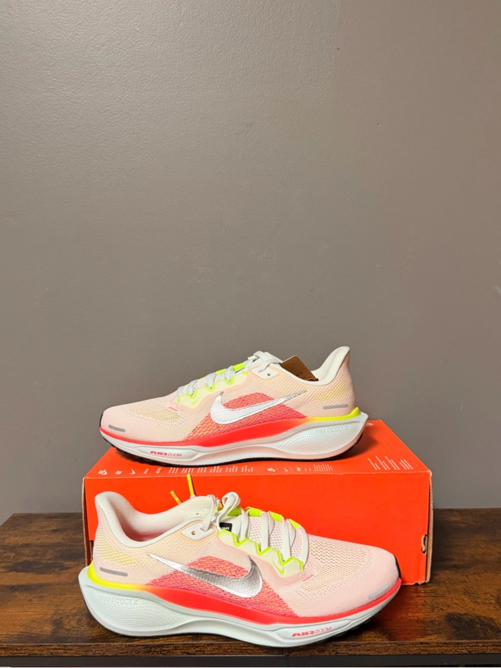 Nike Air Zoom Pegasus Running Shoes with Pink & Neon Accents